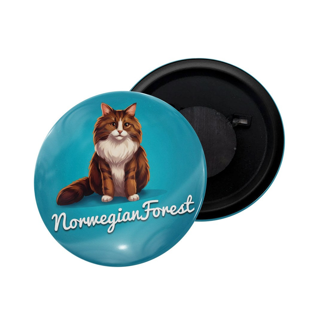 dhcrafts Fridge Magnet Blue Color Norwegian Forest Pet Cat Glossy Finish Design Pack of 1